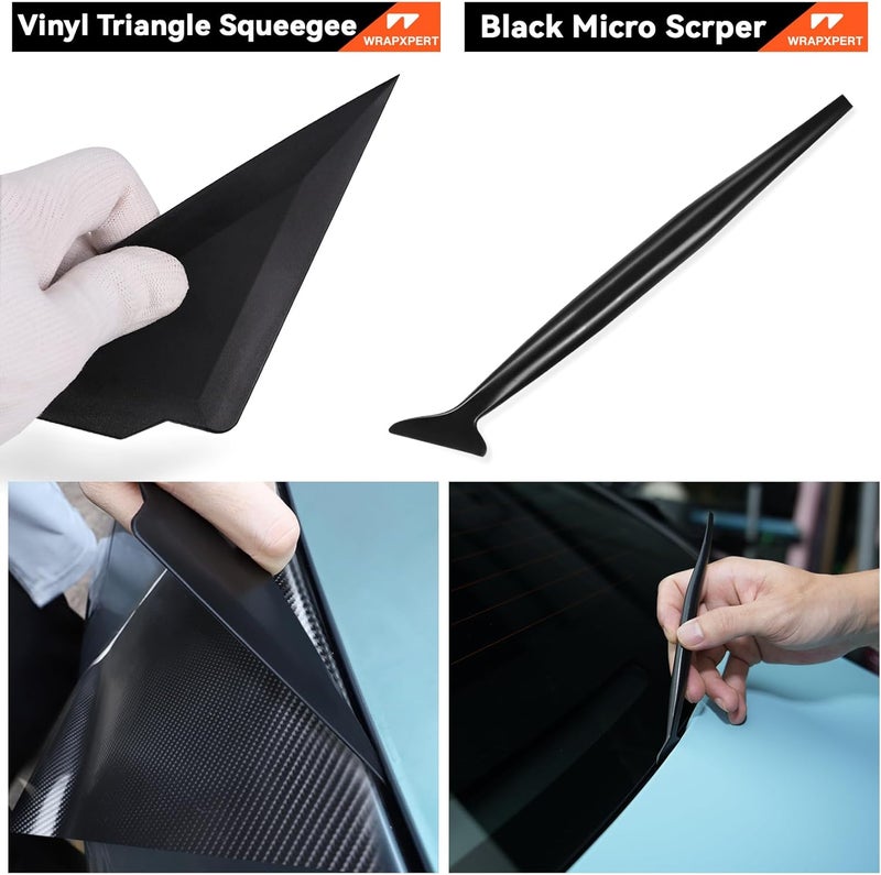 WRAPXPERT Window Tint Kit 15 PCS Vinyl Wrap Tools Kit Vehicle Glass Protective Film Installing Tool Included Squeegee Tool Kit, Plastic Scraper, Safety Film Cutter, Utility Knife with Blades - Image 5